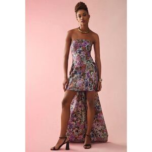 NWT Geisha Designs Anthropologie Strapless Train Floral Mini Dress XL